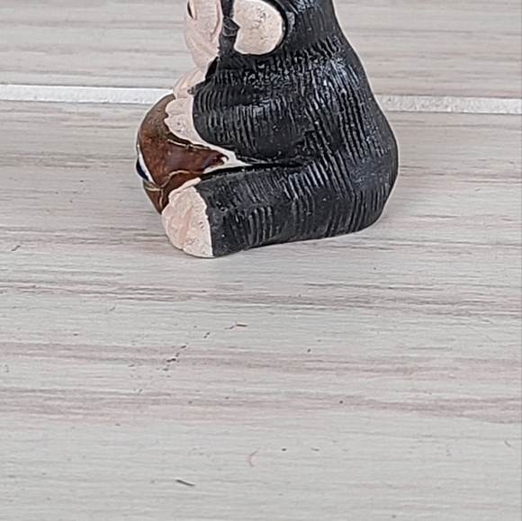 Miniature Mini Clay Monkey Chimpanzee Figurine Handmade Carved Marked Folk Art - Picture 2 of 7